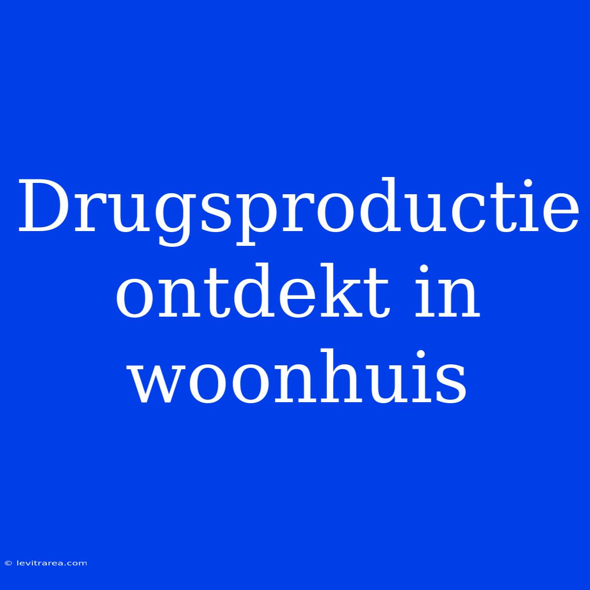 Drugsproductie Ontdekt In Woonhuis 