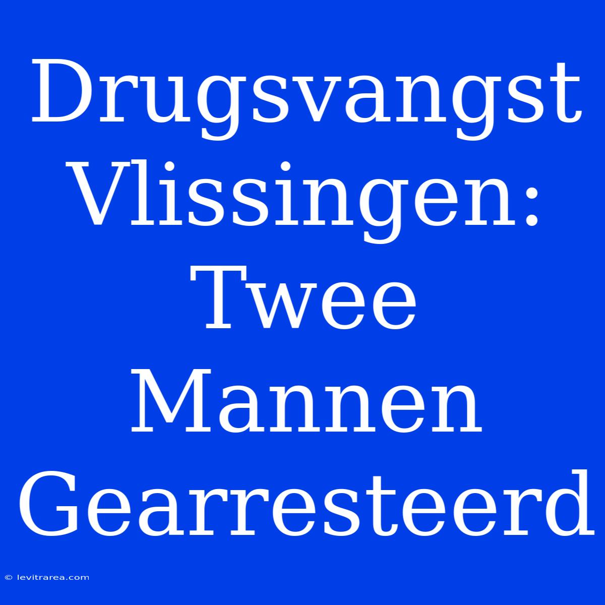 Drugsvangst Vlissingen: Twee Mannen Gearresteerd