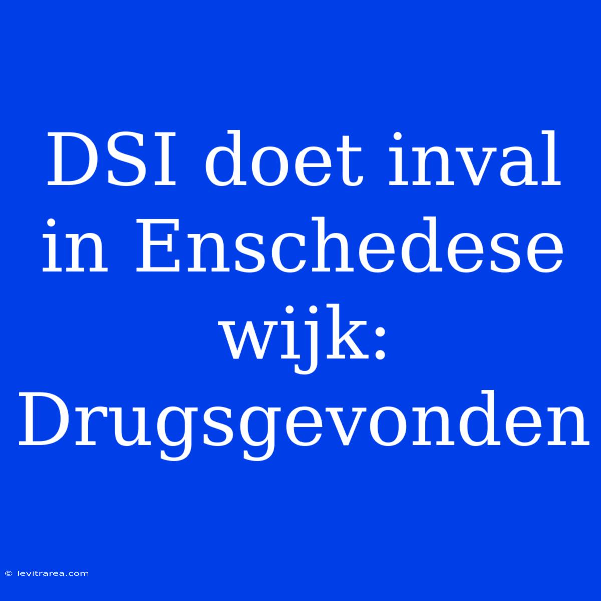 DSI Doet Inval In Enschedese Wijk: Drugsgevonden