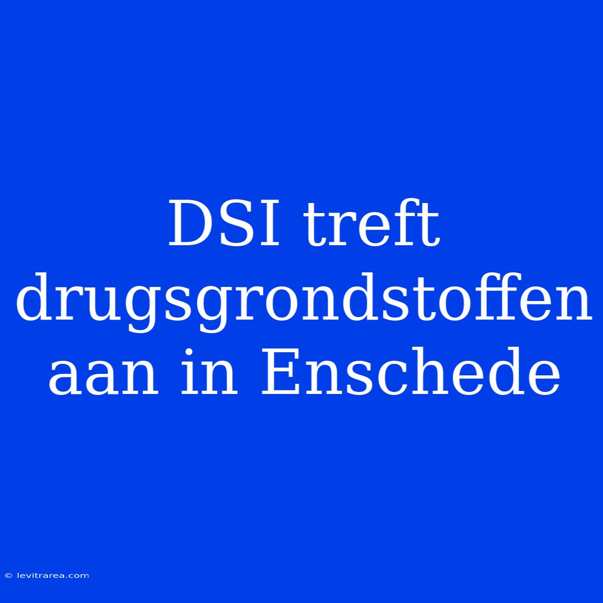 DSI Treft Drugsgrondstoffen Aan In Enschede