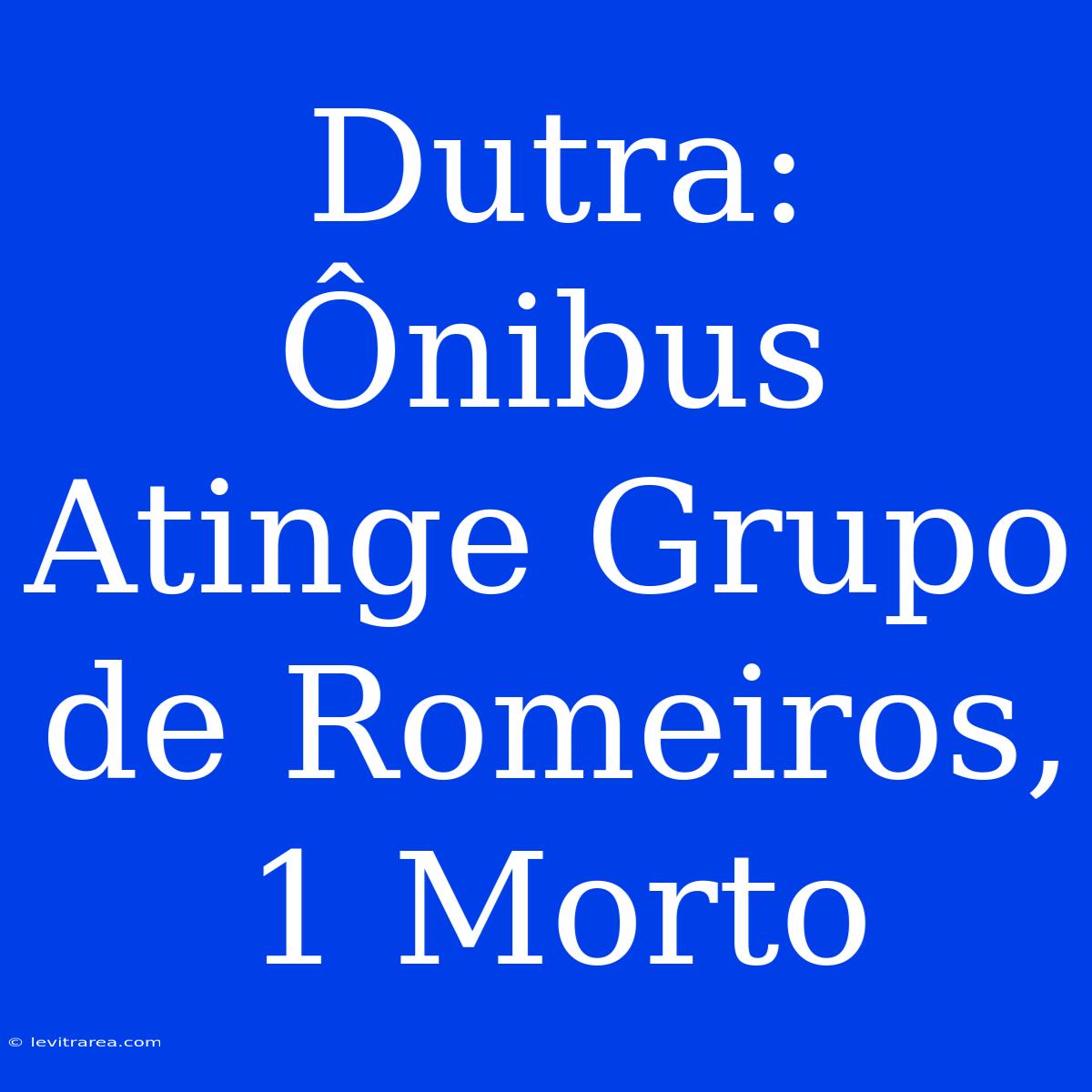 Dutra: Ônibus Atinge Grupo De Romeiros, 1 Morto