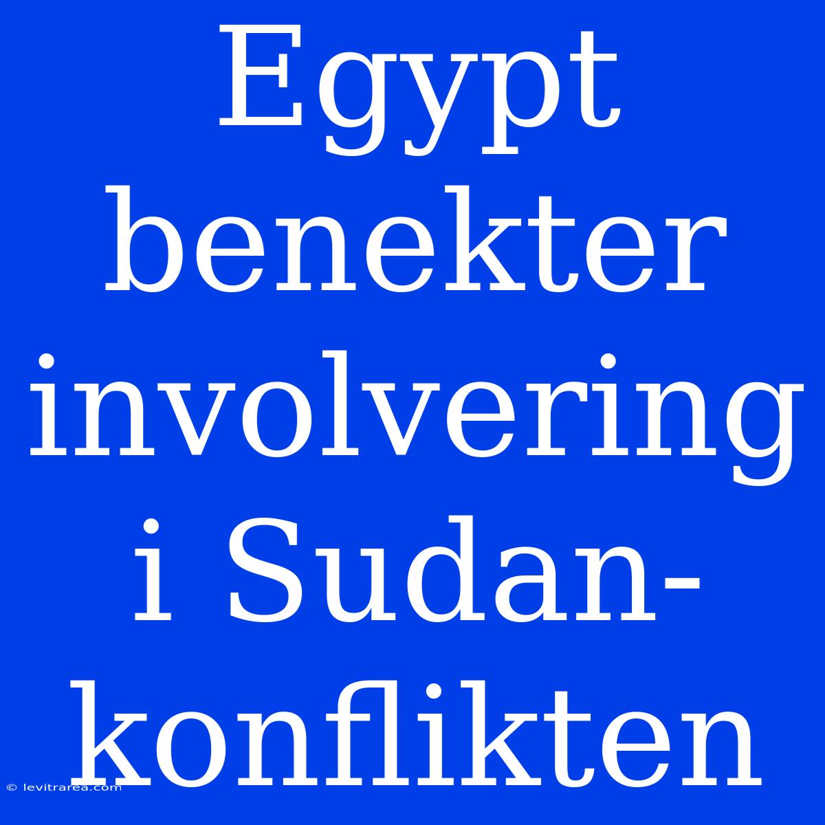 Egypt Benekter Involvering I Sudan-konflikten