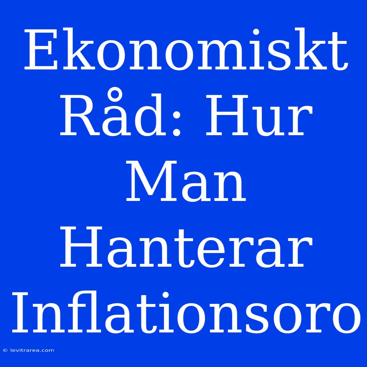 Ekonomiskt Råd: Hur Man Hanterar Inflationsoro 