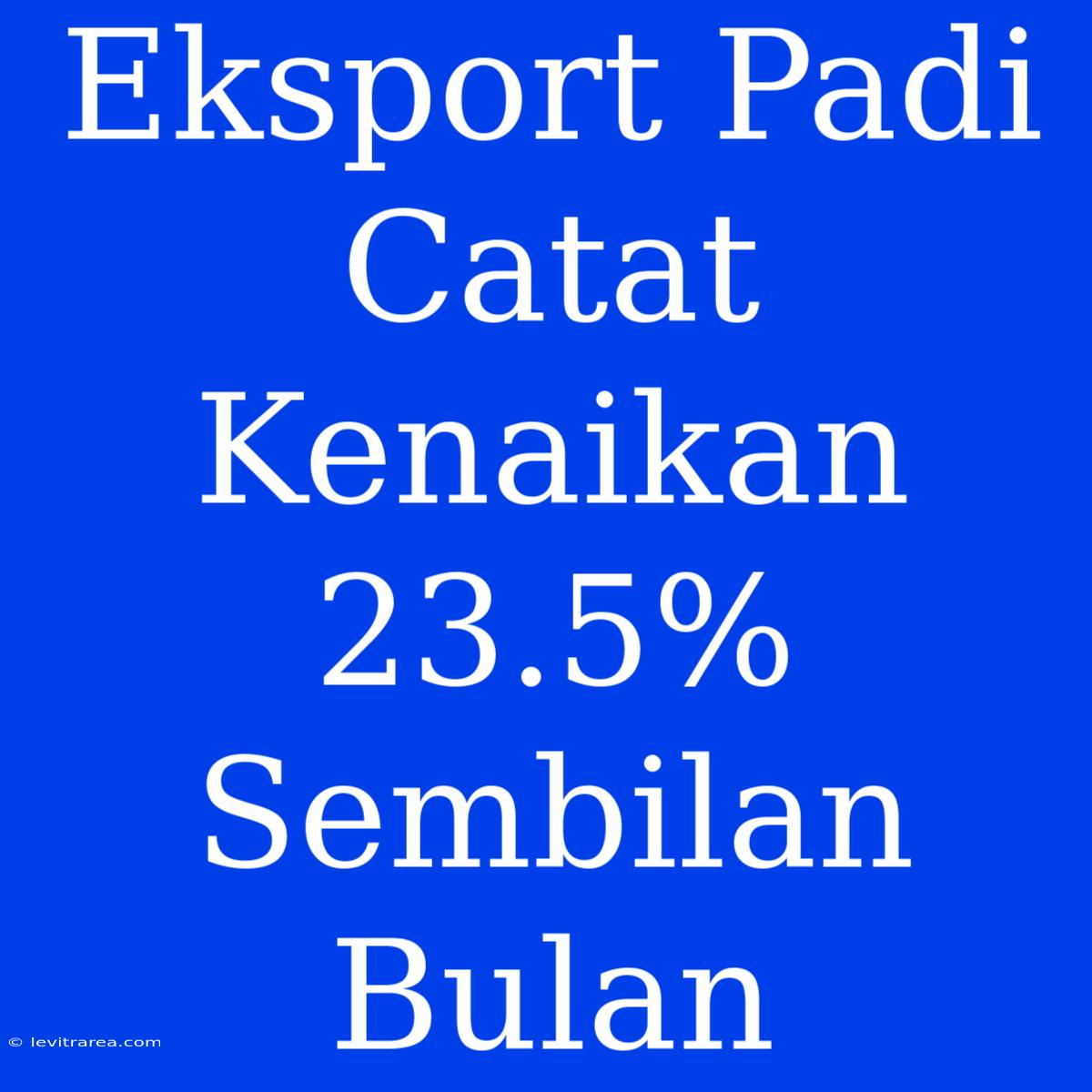 Eksport Padi Catat Kenaikan 23.5% Sembilan Bulan