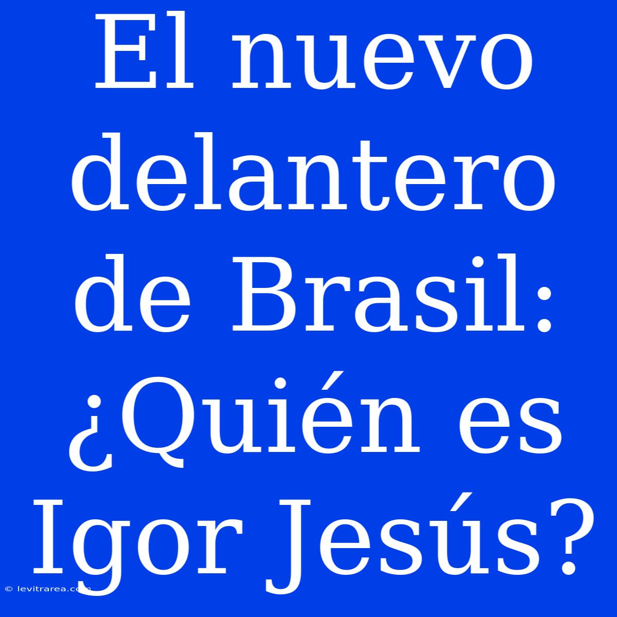 El Nuevo Delantero De Brasil: ¿Quién Es Igor Jesús?