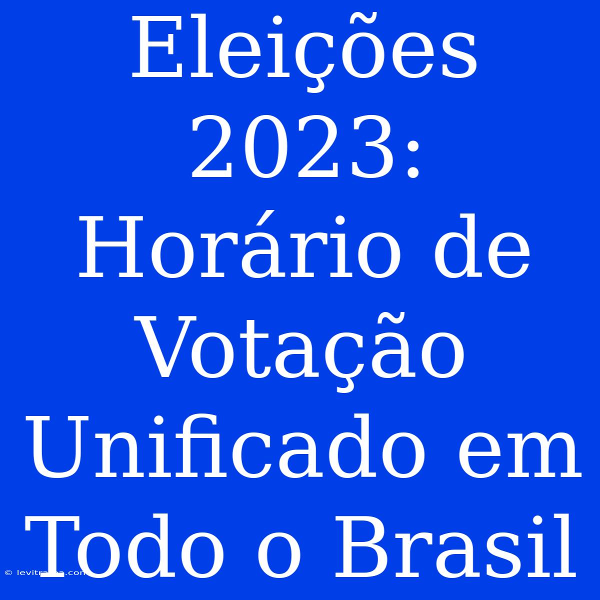 Eleições 2023: Horário De Votação Unificado Em Todo O Brasil