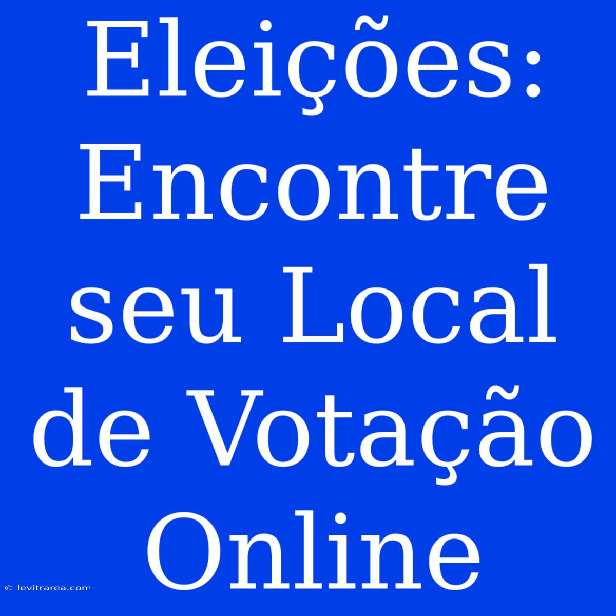 Eleições: Encontre Seu Local De Votação Online