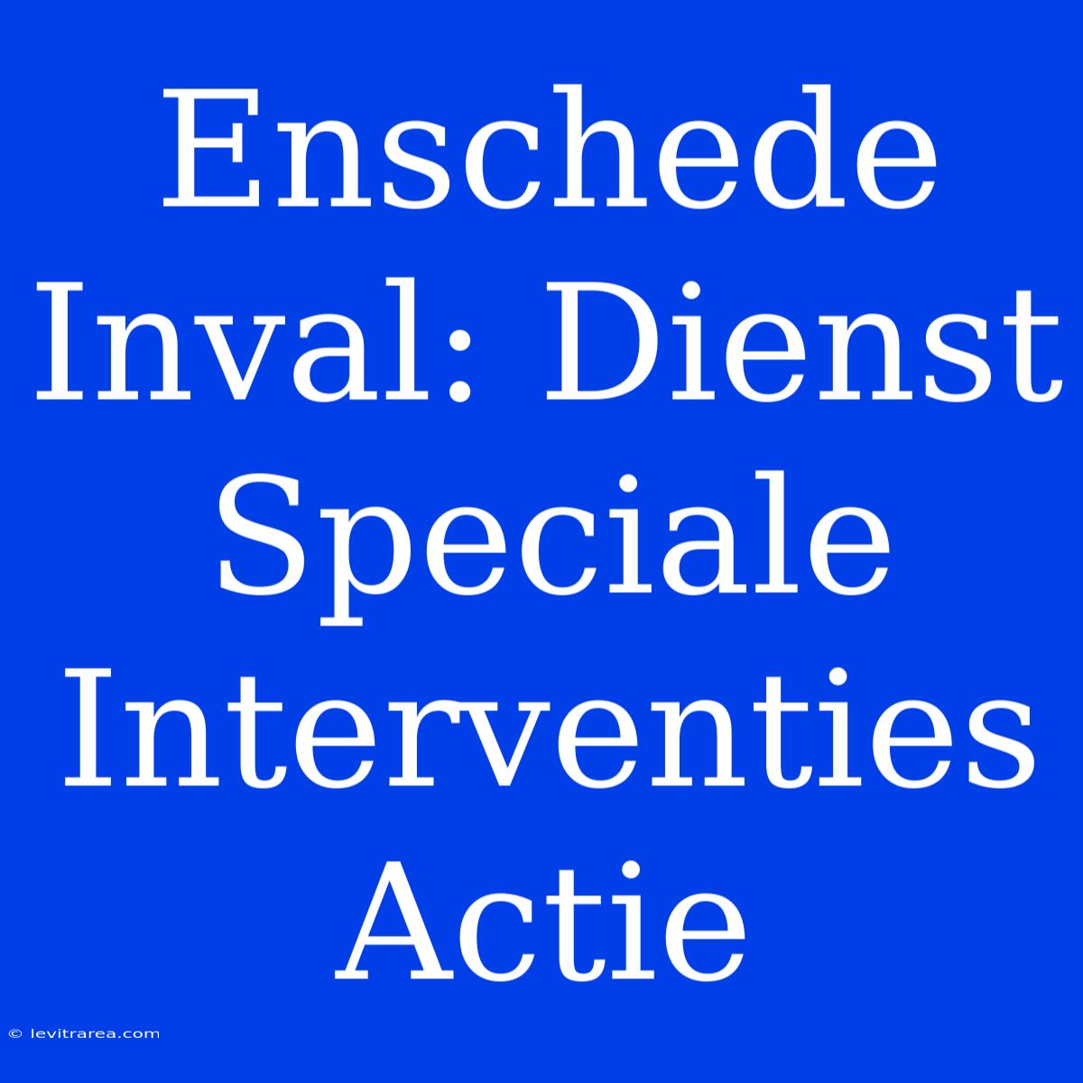 Enschede Inval: Dienst Speciale Interventies Actie 