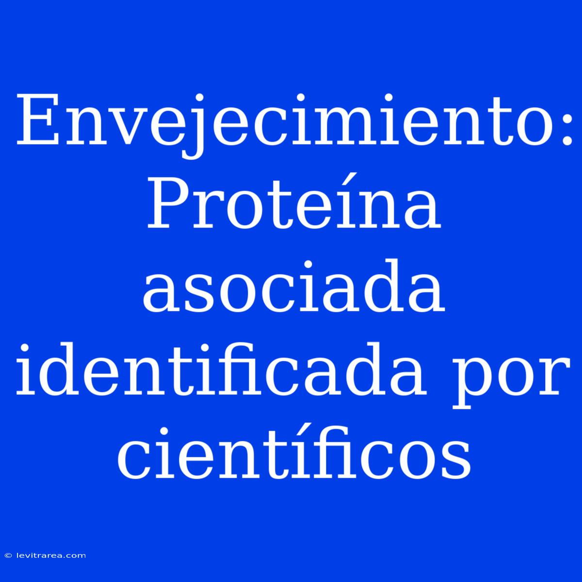 Envejecimiento: Proteína Asociada Identificada Por Científicos