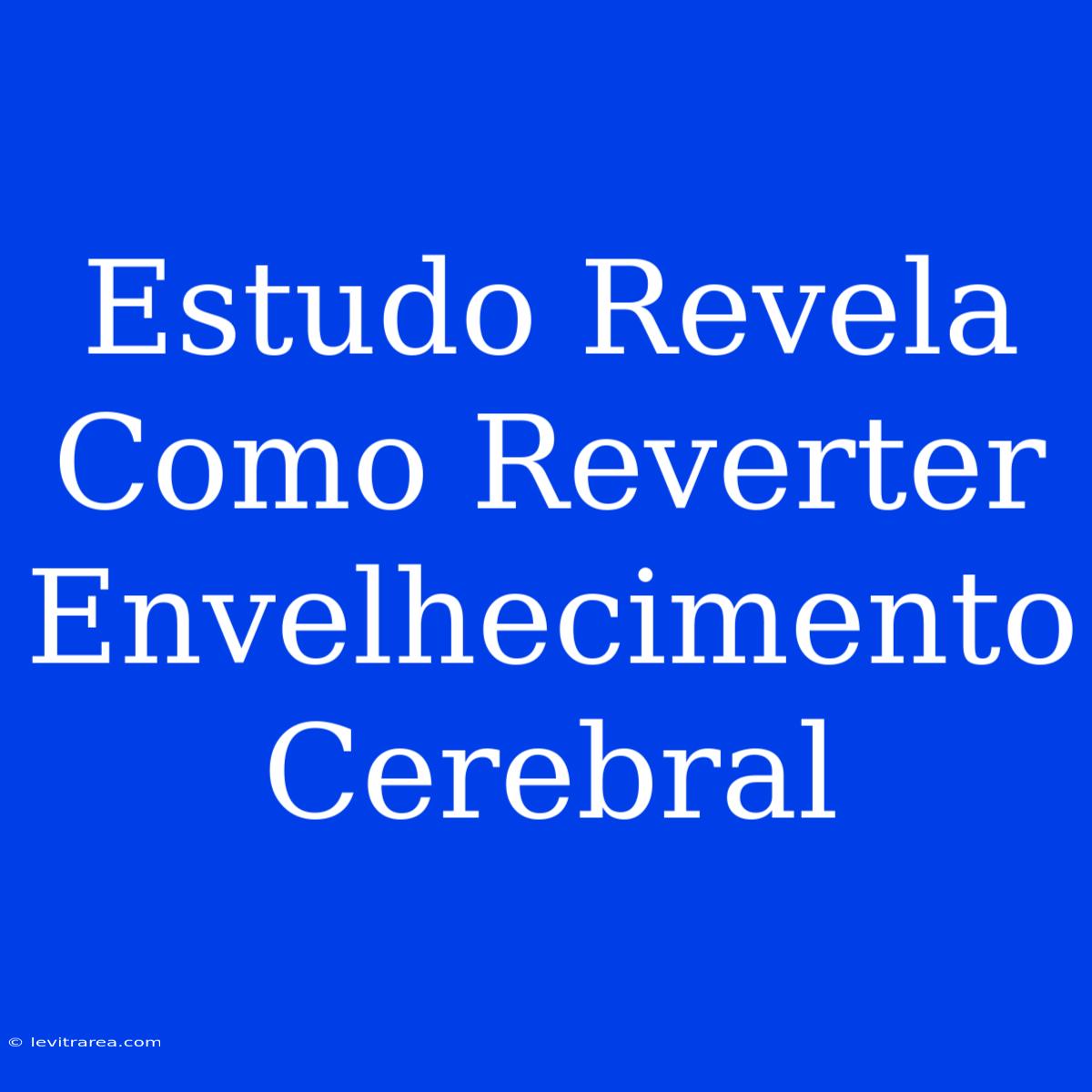 Estudo Revela Como Reverter Envelhecimento Cerebral