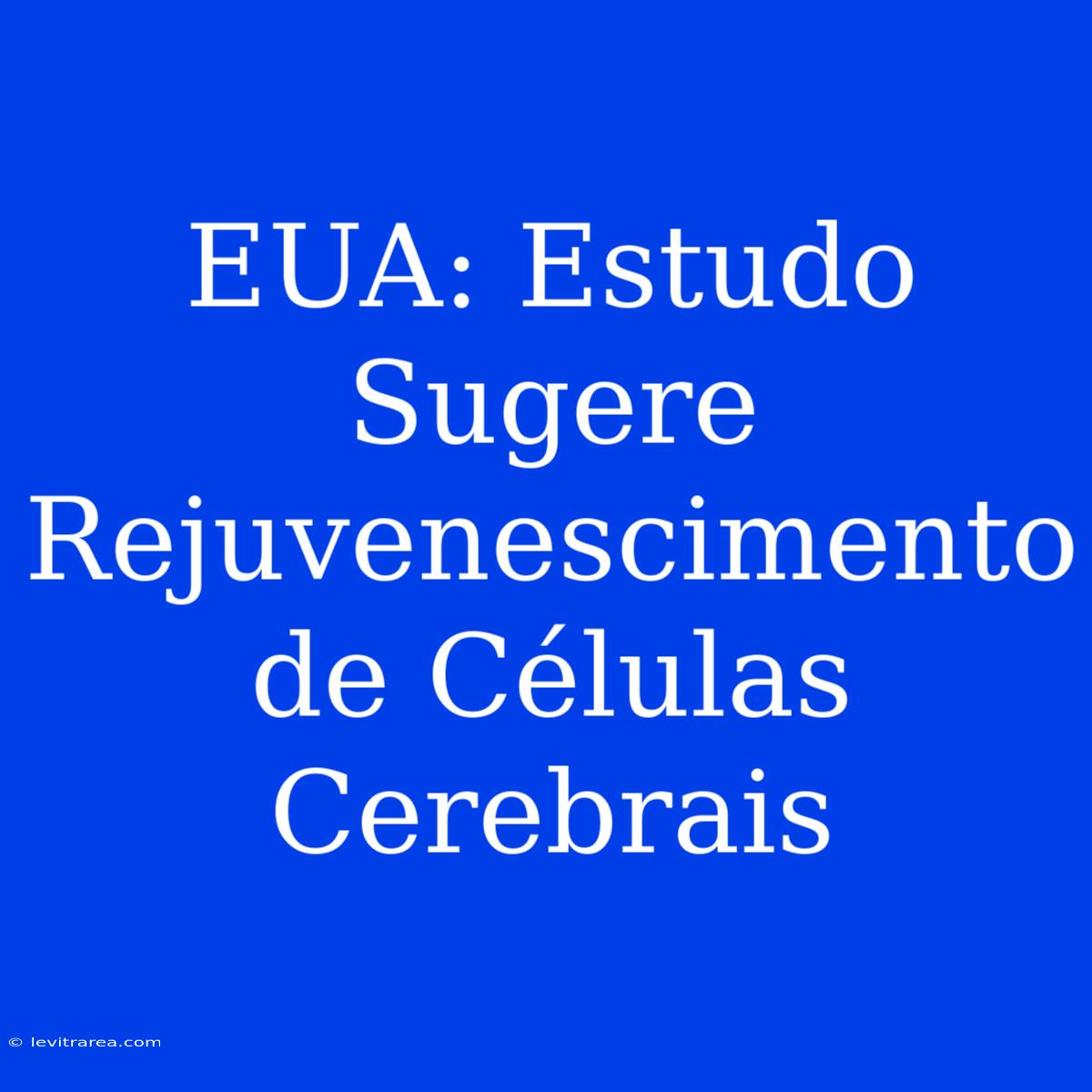 EUA: Estudo Sugere Rejuvenescimento De Células Cerebrais