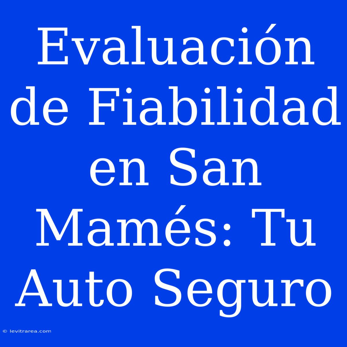 Evaluación De Fiabilidad En San Mamés: Tu Auto Seguro