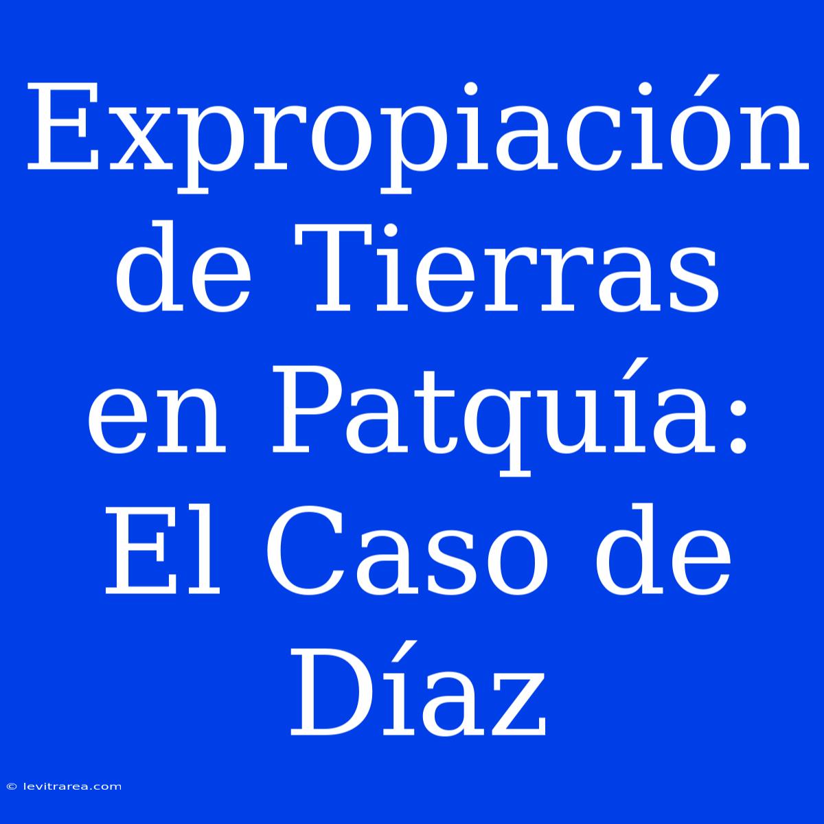 Expropiación De Tierras En Patquía: El Caso De Díaz