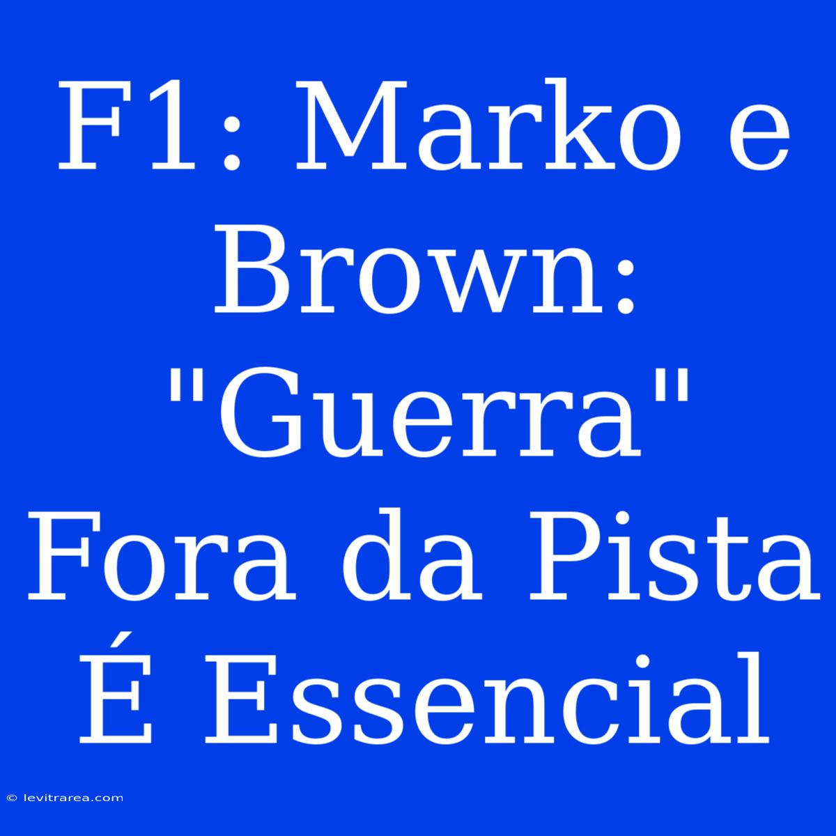 F1: Marko E Brown: 