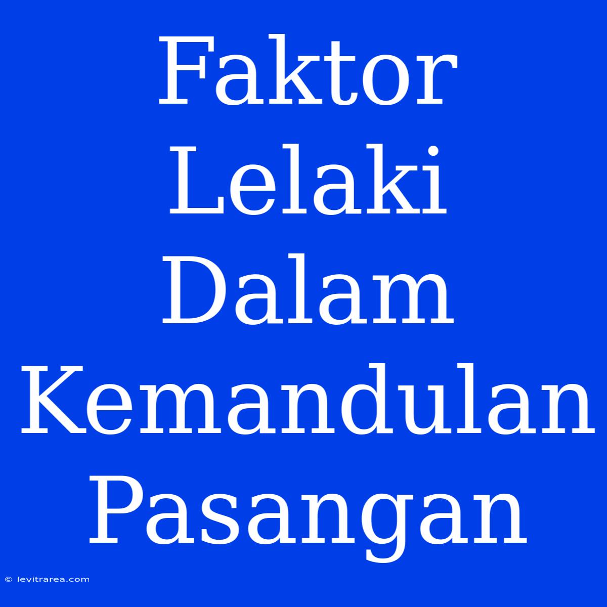 Faktor Lelaki Dalam Kemandulan Pasangan