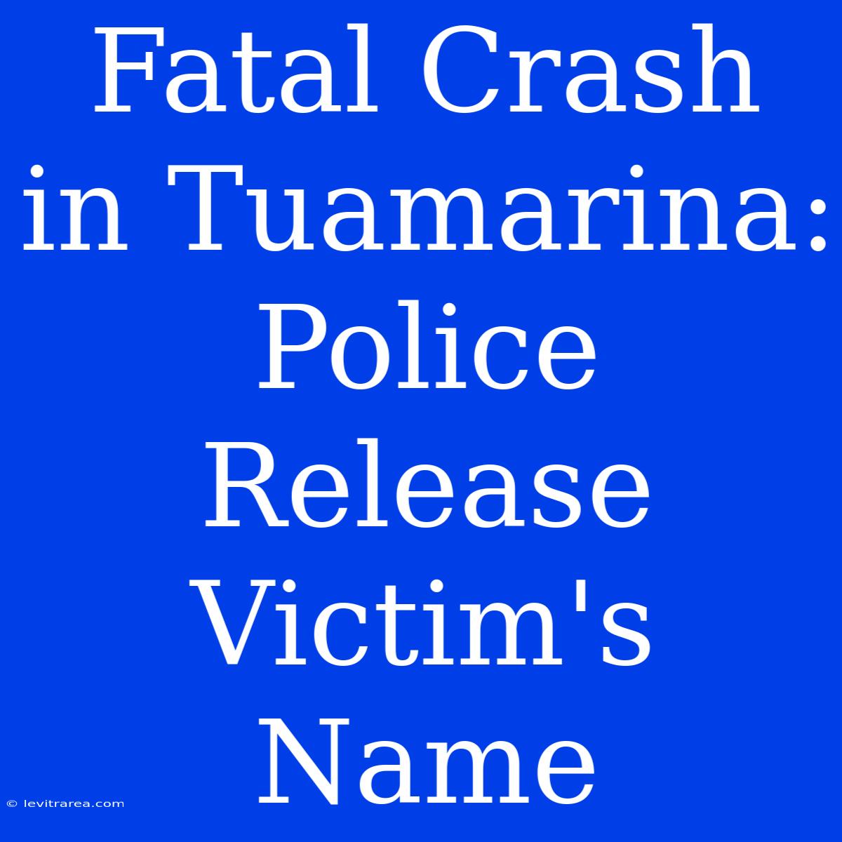 Fatal Crash In Tuamarina: Police Release Victim's Name