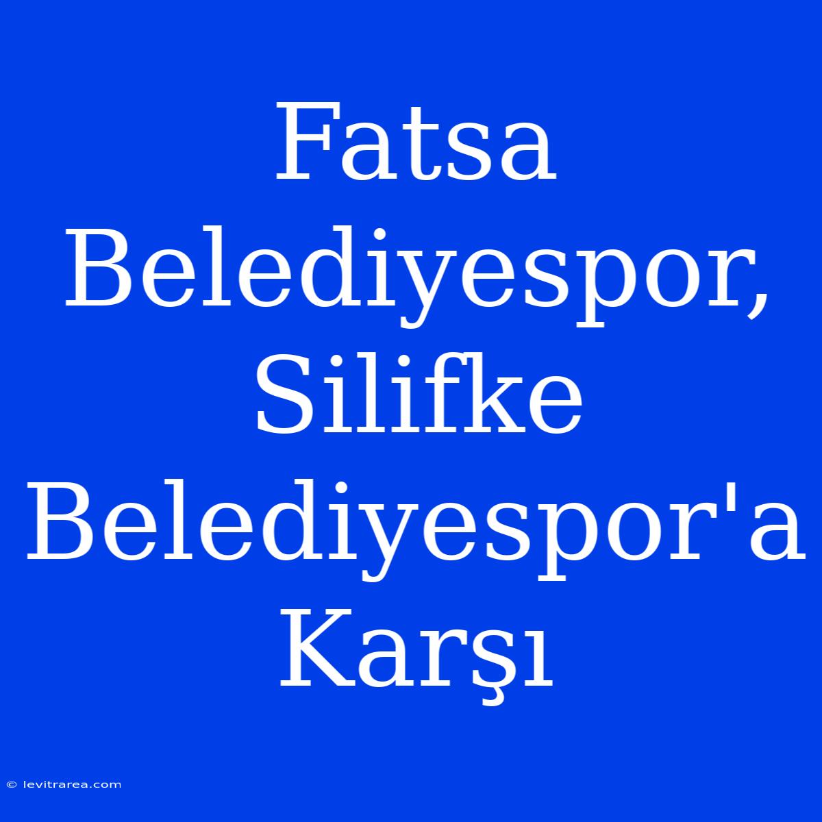 Fatsa Belediyespor, Silifke Belediyespor'a Karşı