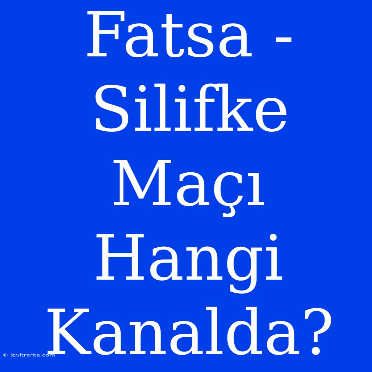 Fatsa - Silifke Maçı Hangi Kanalda?