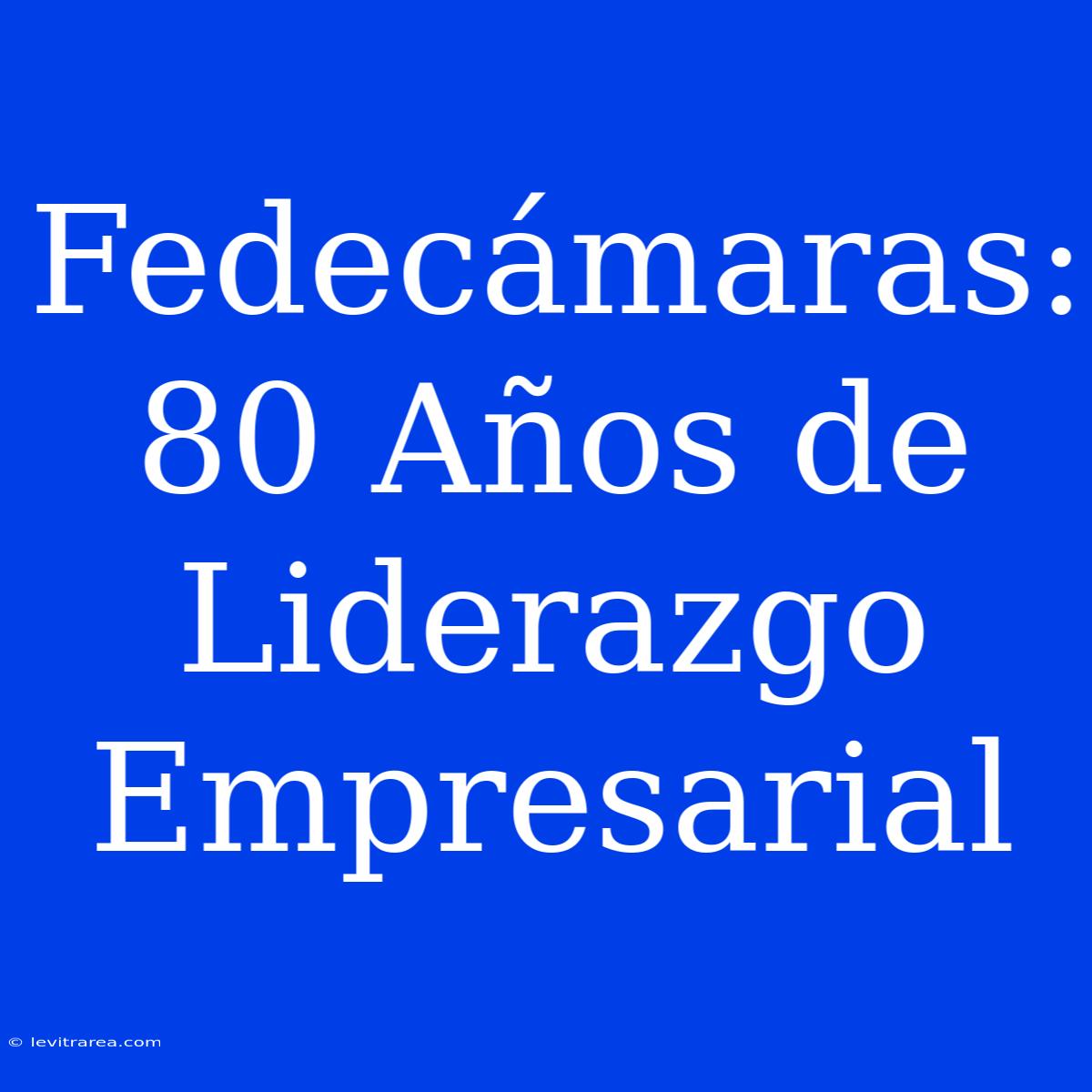 Fedecámaras: 80 Años De Liderazgo Empresarial