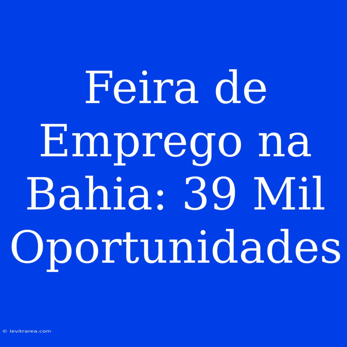 Feira De Emprego Na Bahia: 39 Mil Oportunidades