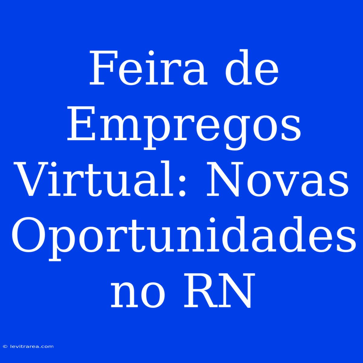 Feira De Empregos Virtual: Novas Oportunidades No RN