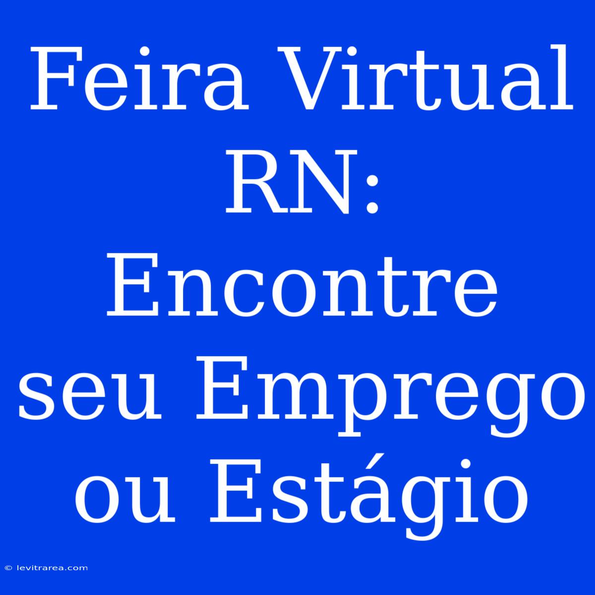 Feira Virtual RN: Encontre Seu Emprego Ou Estágio