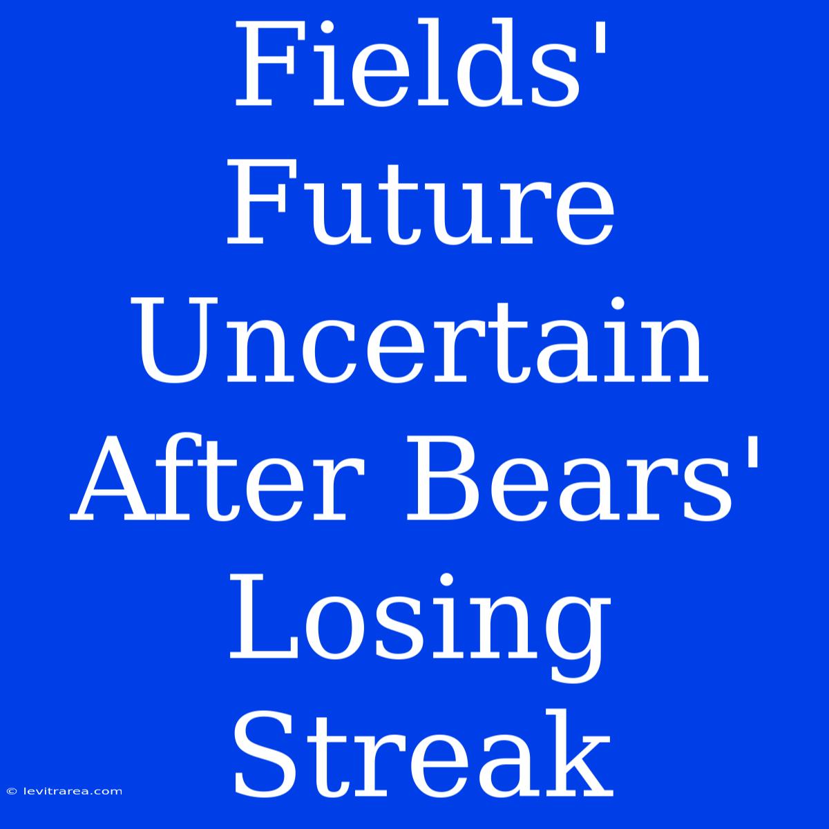 Fields' Future Uncertain After Bears' Losing Streak 