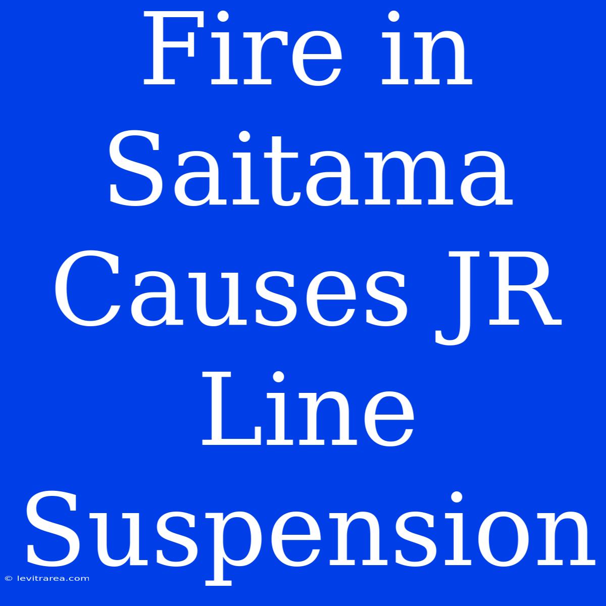 Fire In Saitama Causes JR Line Suspension