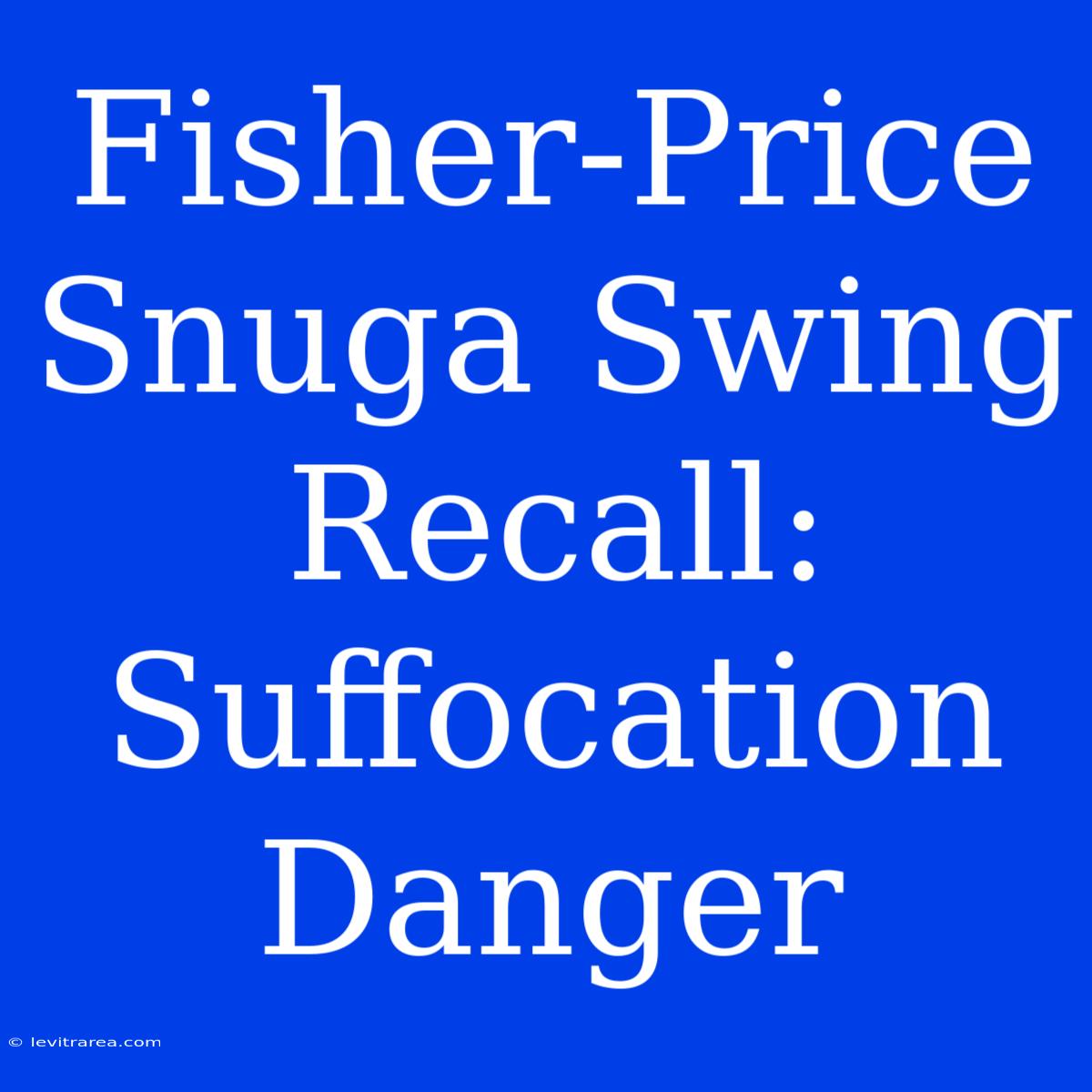 Fisher-Price Snuga Swing Recall: Suffocation Danger