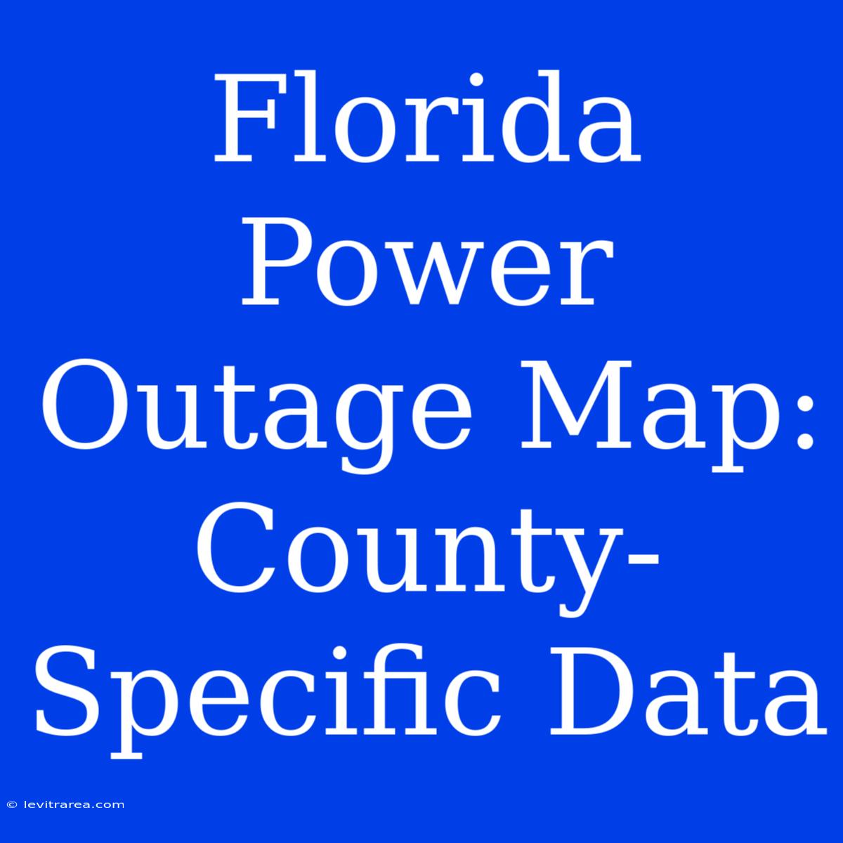 Florida Power Outage Map: County-Specific Data 