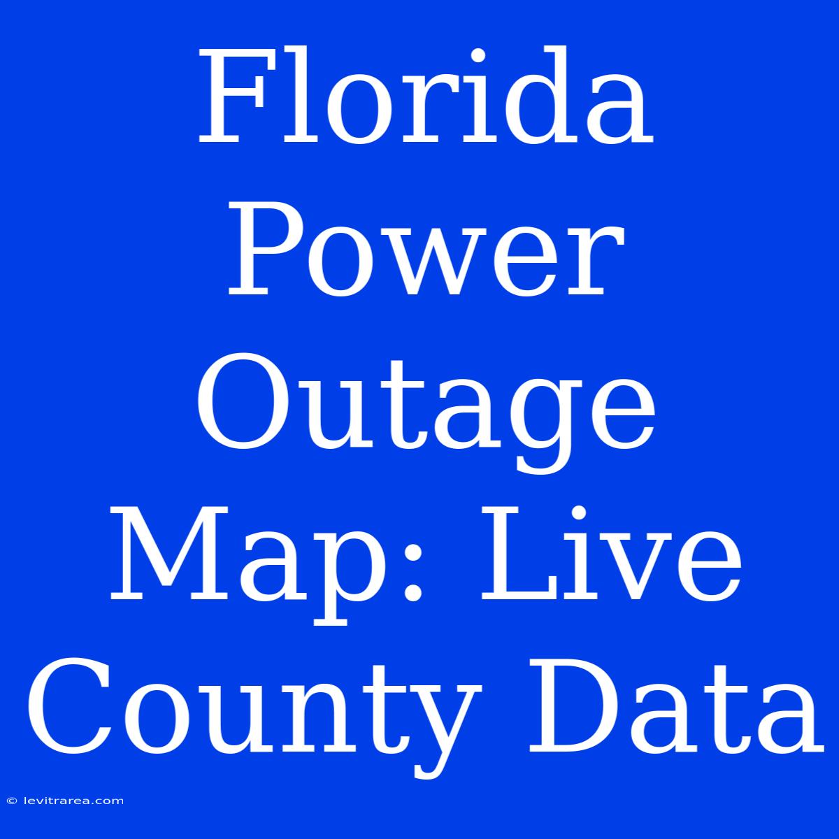 Florida Power Outage Map: Live County Data 