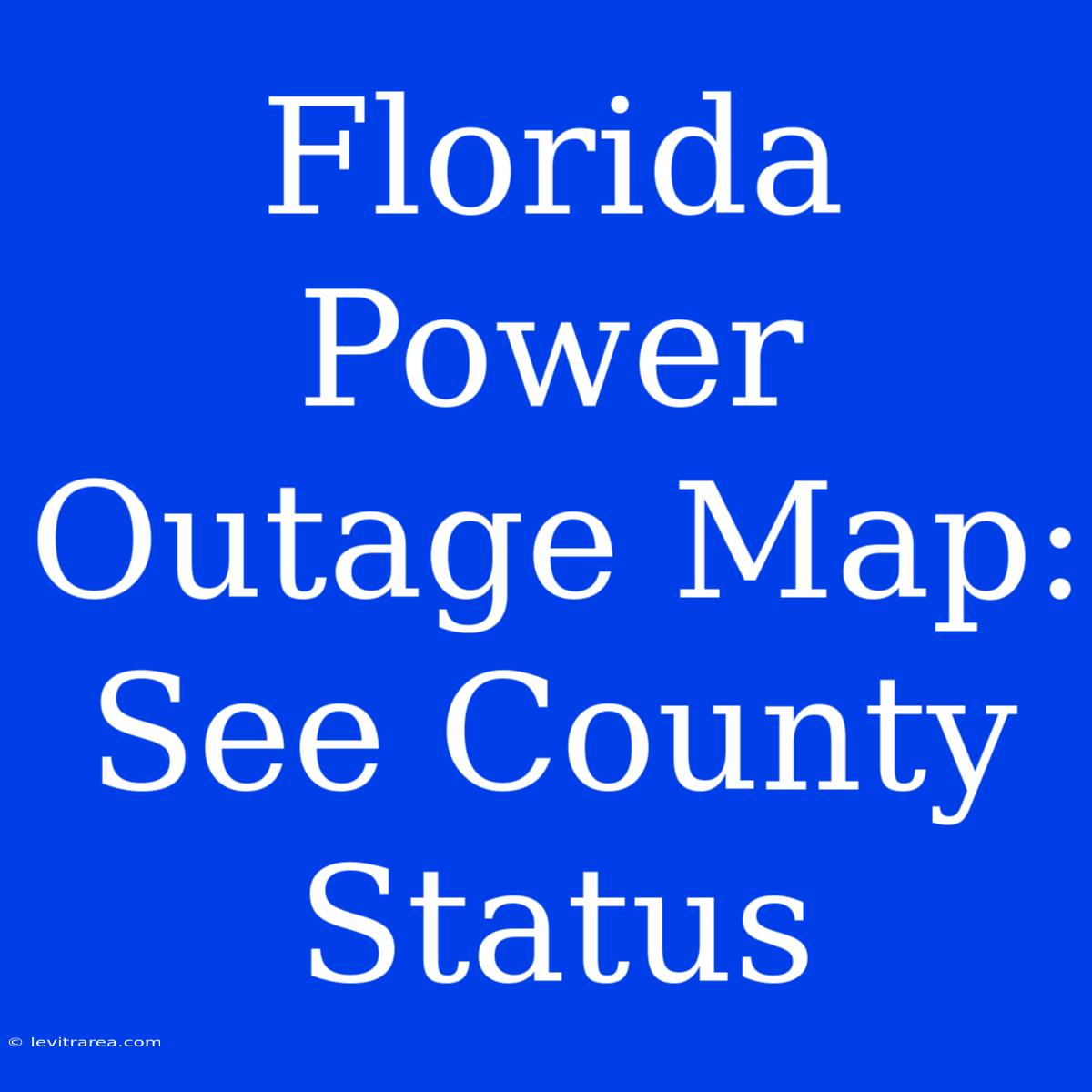 Florida Power Outage Map: See County Status