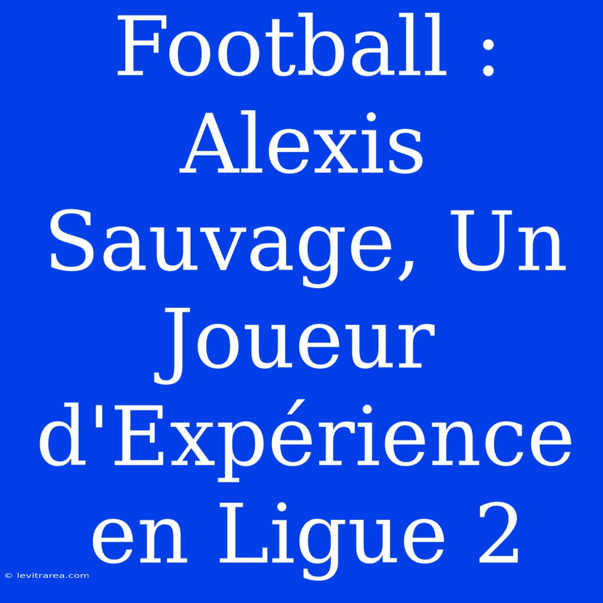 Football : Alexis Sauvage, Un Joueur D'Expérience En Ligue 2