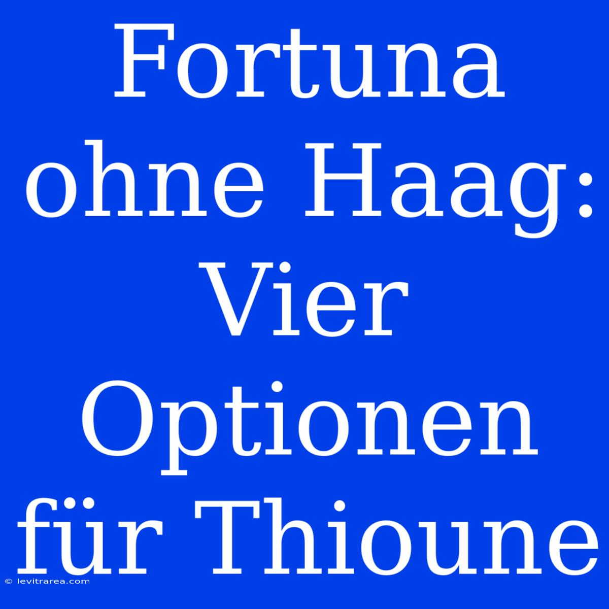 Fortuna Ohne Haag: Vier Optionen Für Thioune