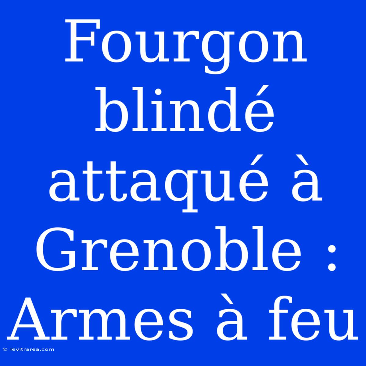 Fourgon Blindé Attaqué À Grenoble : Armes À Feu