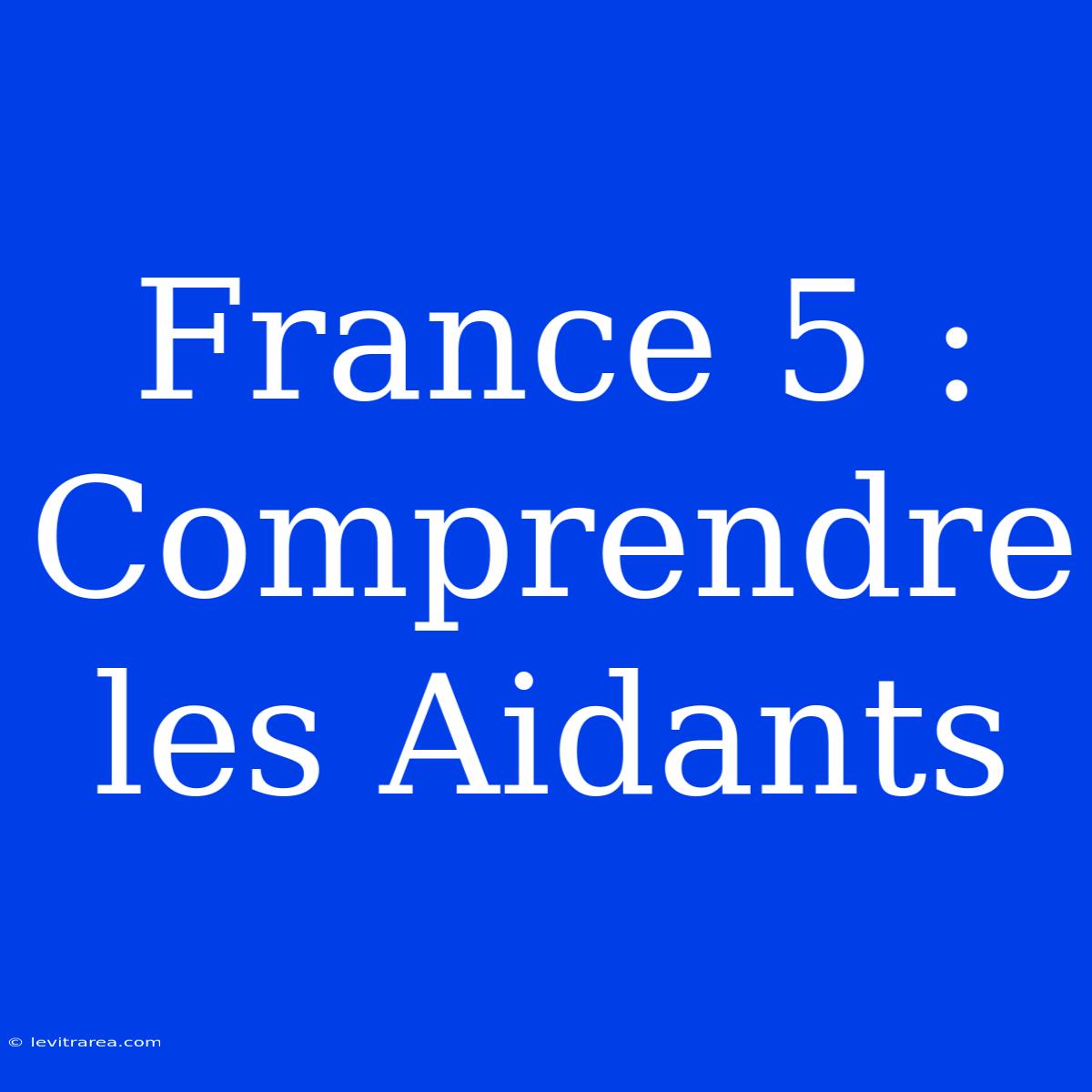 France 5 : Comprendre Les Aidants 