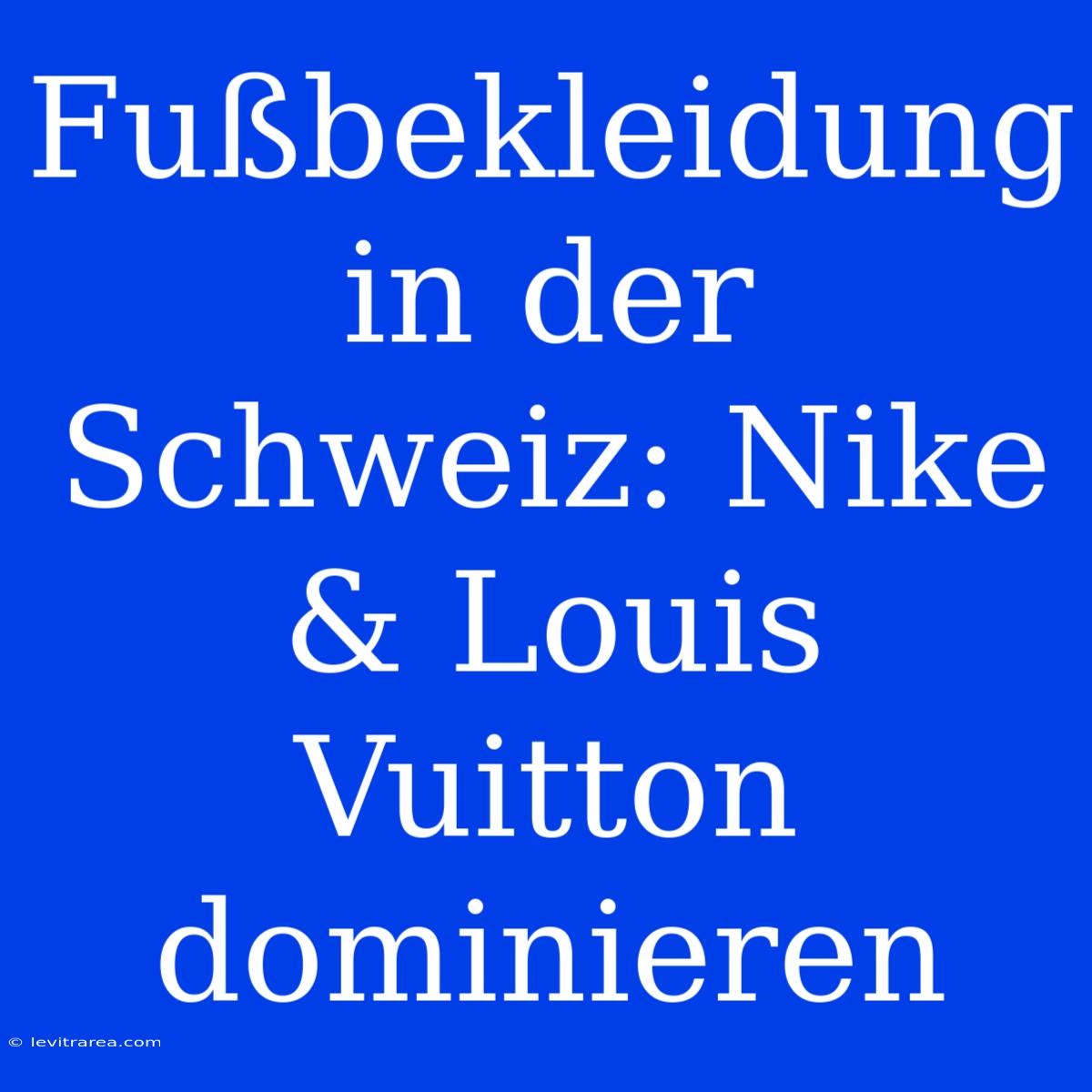 Fußbekleidung In Der Schweiz: Nike & Louis Vuitton Dominieren