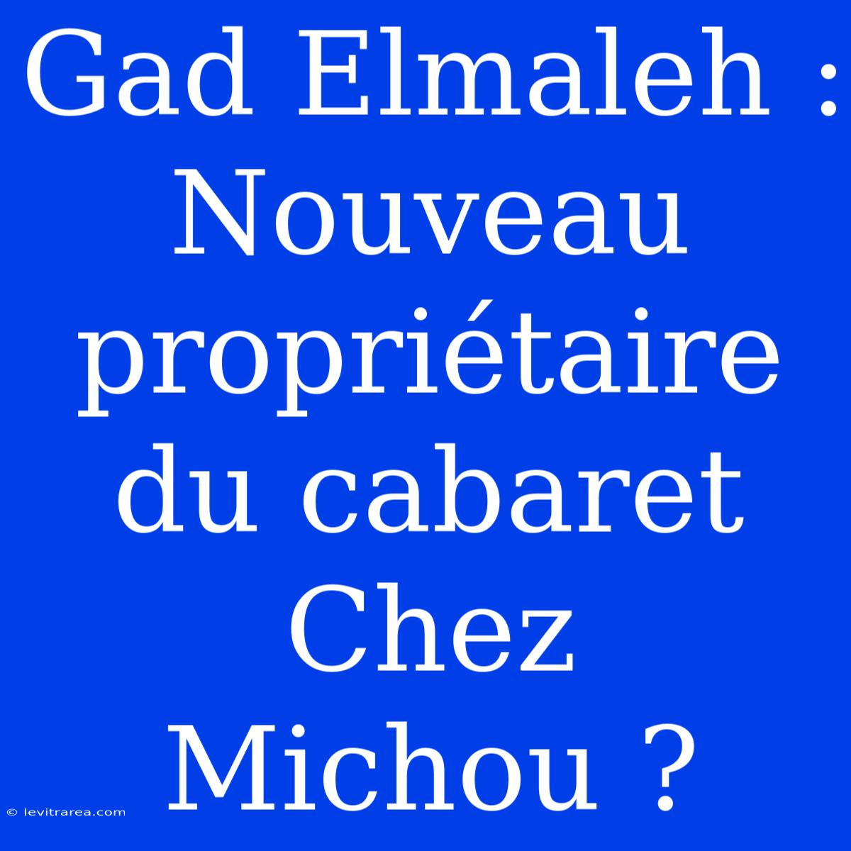 Gad Elmaleh : Nouveau Propriétaire Du Cabaret Chez Michou ?