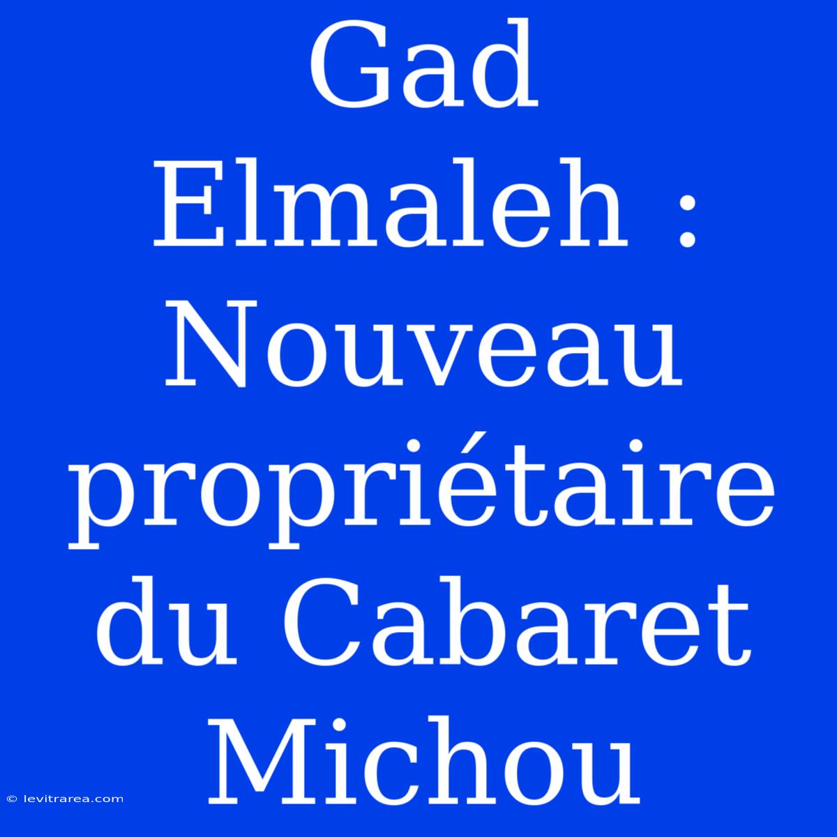 Gad Elmaleh : Nouveau Propriétaire Du Cabaret Michou