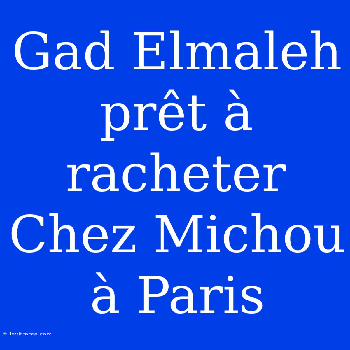 Gad Elmaleh Prêt À Racheter Chez Michou À Paris