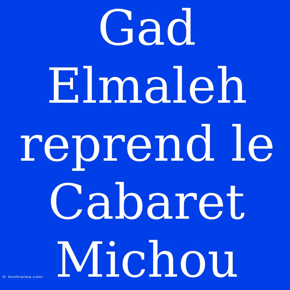 Gad Elmaleh Reprend Le Cabaret Michou