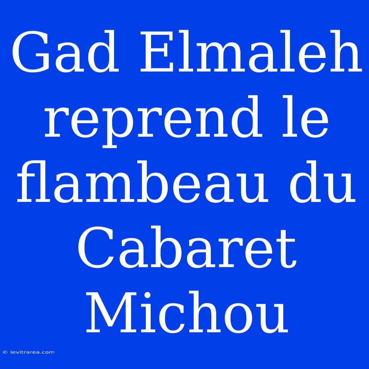 Gad Elmaleh Reprend Le Flambeau Du Cabaret Michou