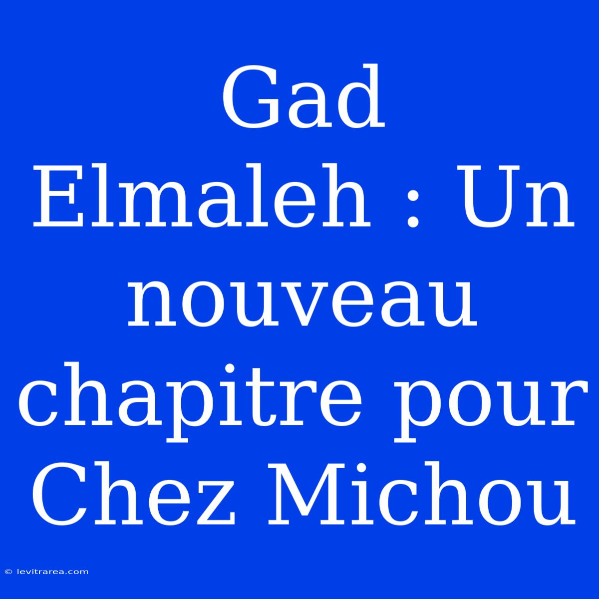 Gad Elmaleh : Un Nouveau Chapitre Pour Chez Michou