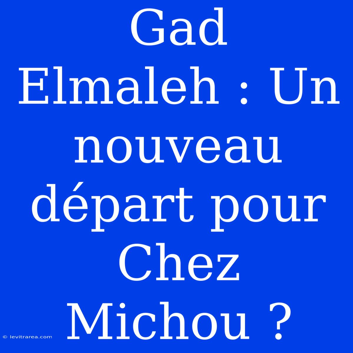 Gad Elmaleh : Un Nouveau Départ Pour Chez Michou ? 