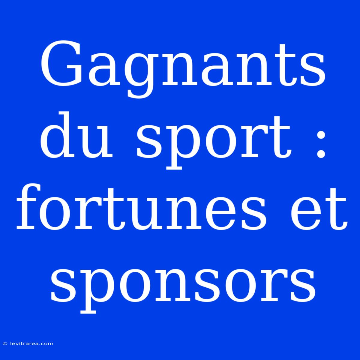 Gagnants Du Sport : Fortunes Et Sponsors