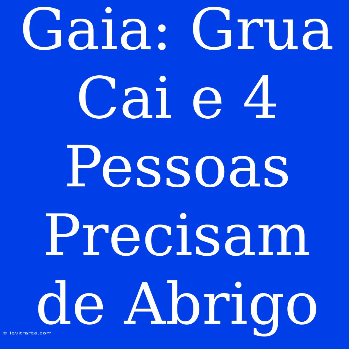 Gaia: Grua Cai E 4 Pessoas Precisam De Abrigo