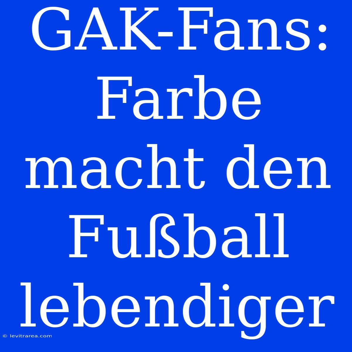 GAK-Fans: Farbe Macht Den Fußball Lebendiger