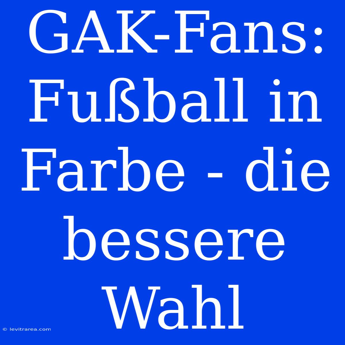 GAK-Fans: Fußball In Farbe - Die Bessere Wahl