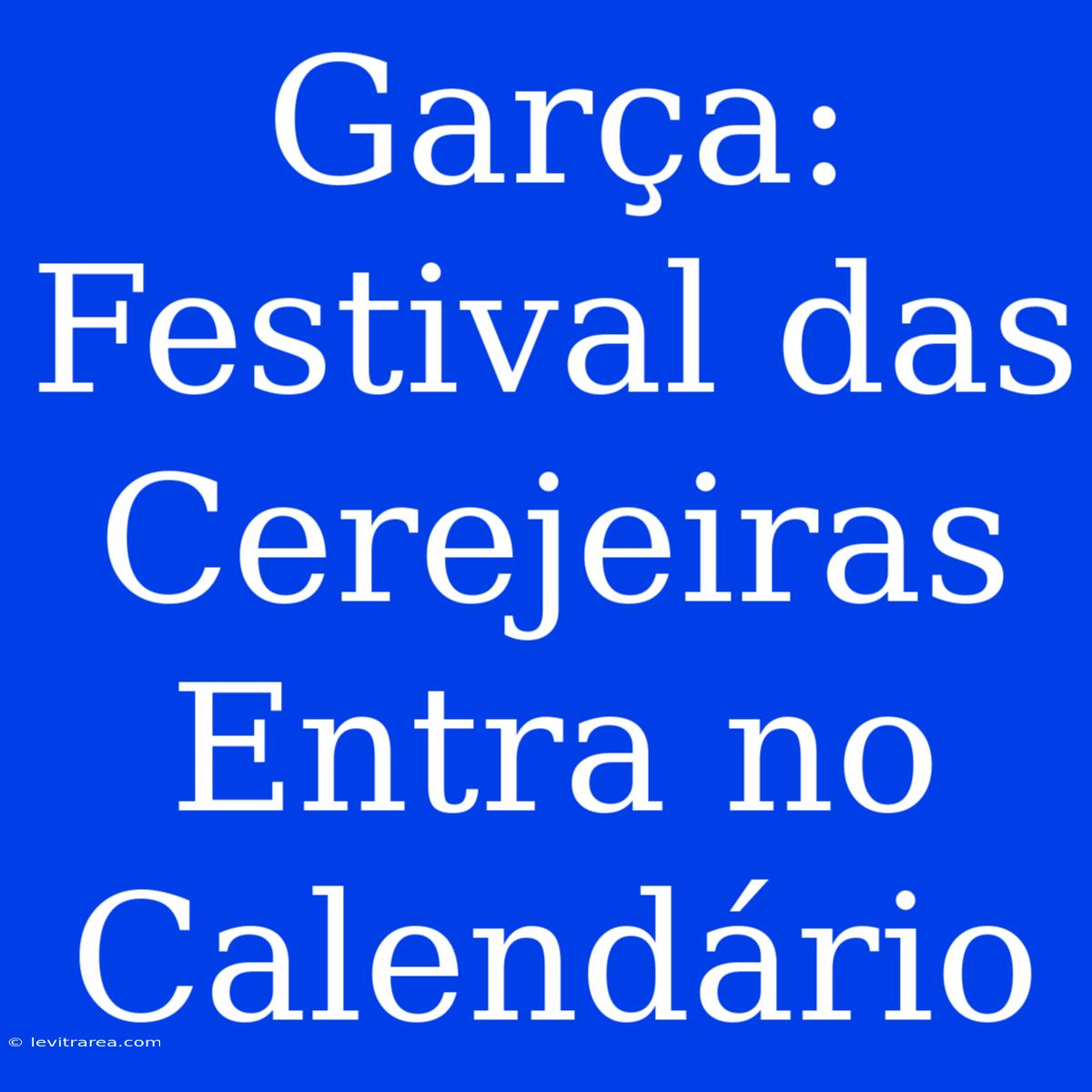 Garça: Festival Das Cerejeiras Entra No Calendário 