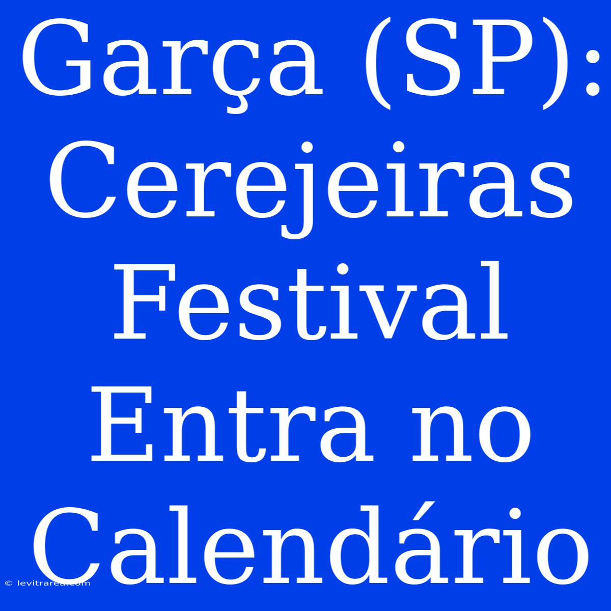 Garça (SP): Cerejeiras Festival Entra No Calendário